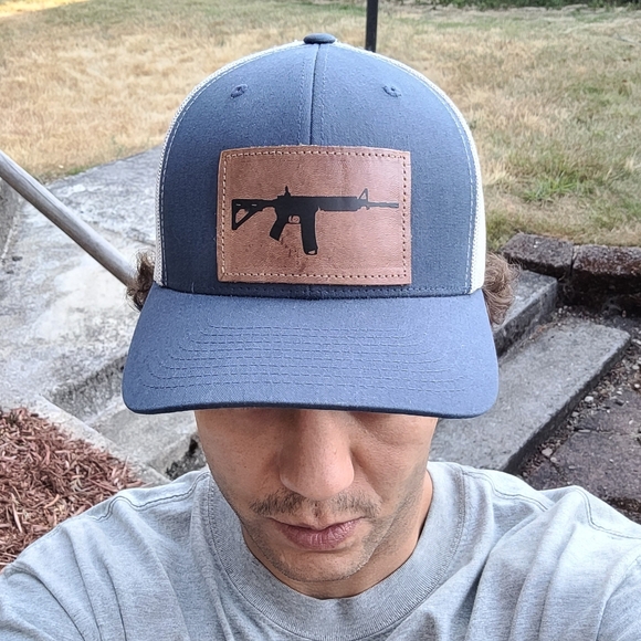 AK-47 Trucker Leather patch hat with stitched logo - Picture 8 of 8